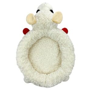 LMT: Plush Lamb (small) Pet Cozy Bed - Cream in Color